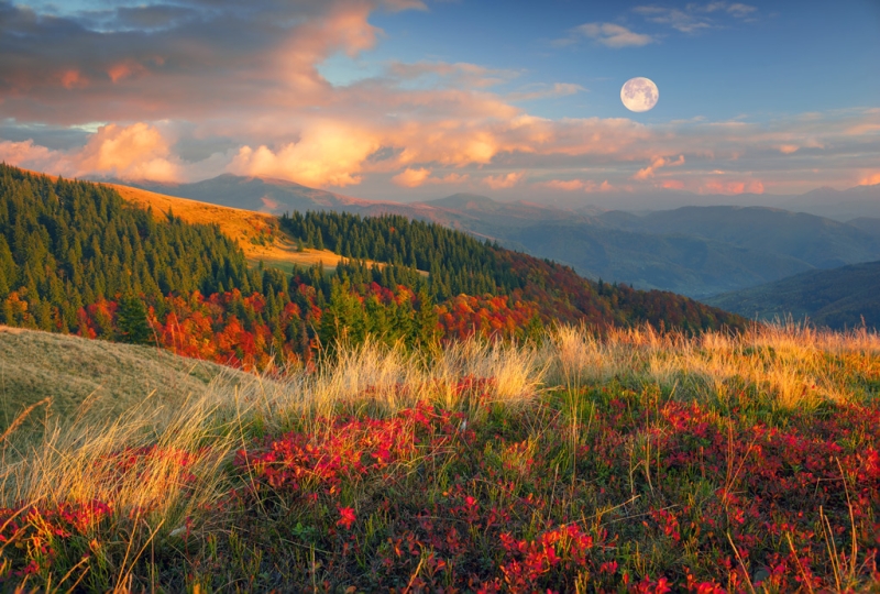 Country of black mountains and blue sea