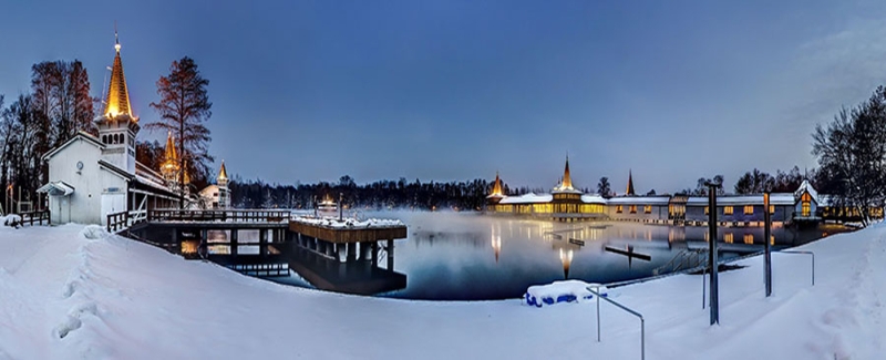 Lake Heviz: winter swimming among blooming lotuses