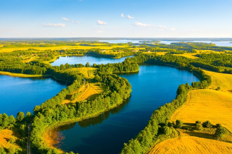 Magical lake region: reservoirs of Belarus