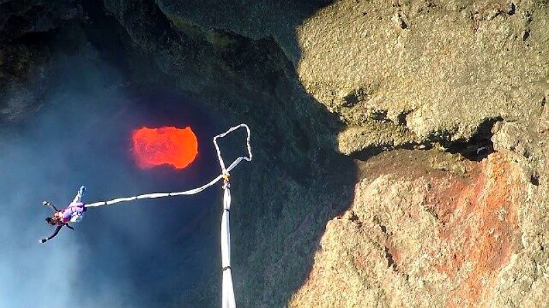 Bungee jump into a volcano crater, Devil&#39;s Pool and hot ash surfing: extreme sports for the bravest